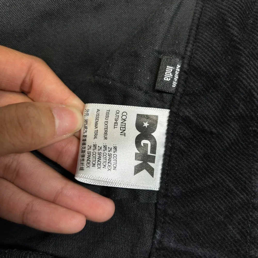 DGK Cargo Shorts Men's Black Corduroy Stretch Pockets Utility Y2K Workwear - 34